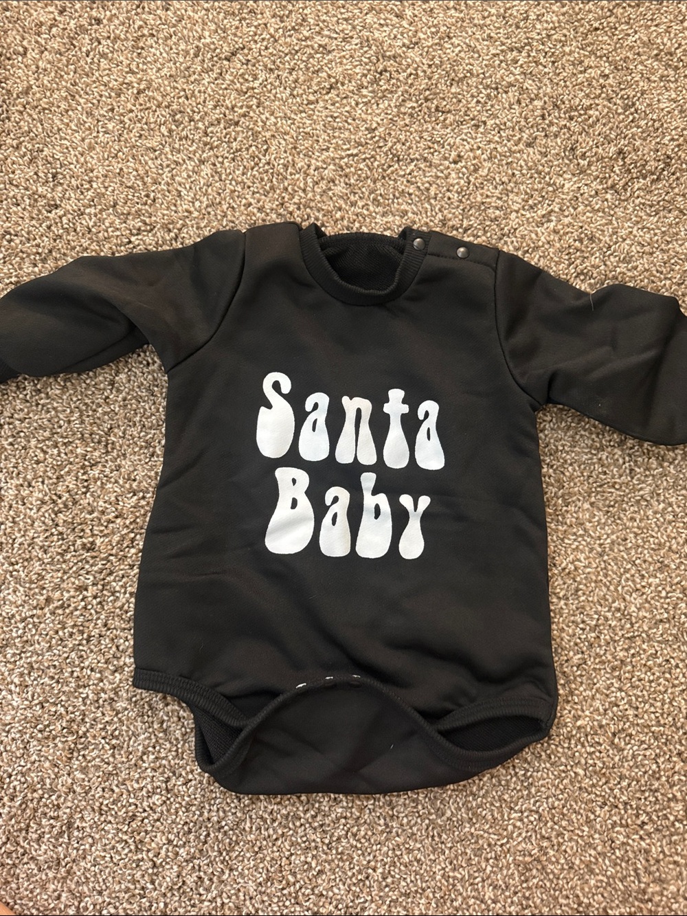 Santa Baby Black Infant One-Piece Bodysuit